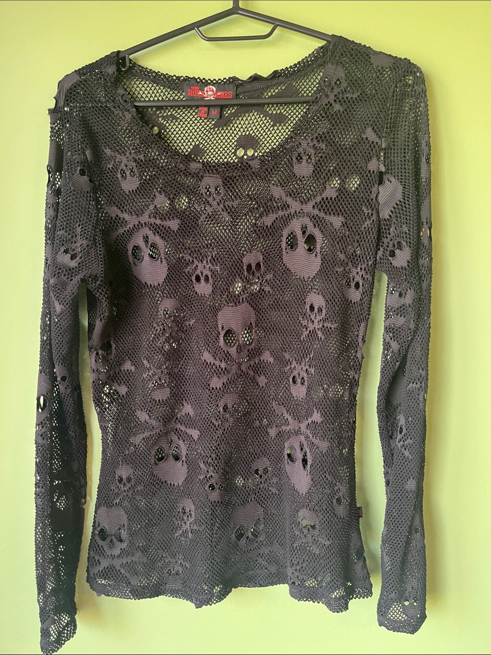 Sheer/fishnet Skull Long Sleeve